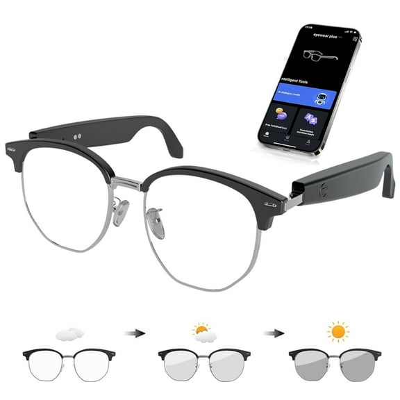 AI Translator Smart glasses - 164 Language Real-Time Translation, UV400 Polarized Photochromic Lenses, Bluetooth 5.3, IPX5 Waterproof, Hands-Free Calling