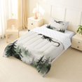 thumbnail image 3 of Metsweet Black Dragon Twin Comforter Sets 2pcs, Watercolor Ombre Smooky Jungle Bedding Set, Black White Green,1 Comforter and 1 Pillowcase, 3 of 6