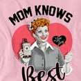 thumbnail image 2 of I Love Lucy Mother's Day Mom Knows Best Unisex Adult T Shirt, Pink, Large, 2 of 5
