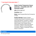 thumbnail image 2 of Engine Coolant Temperature Sensor Connector - Compatible with 1997 Plymouth Prowler, 2 of 2