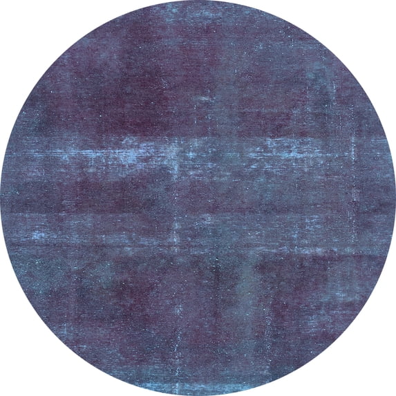 Ahgly Company Indoor Round Abstract Light Blue Modern Area Rugs, 4' Round
