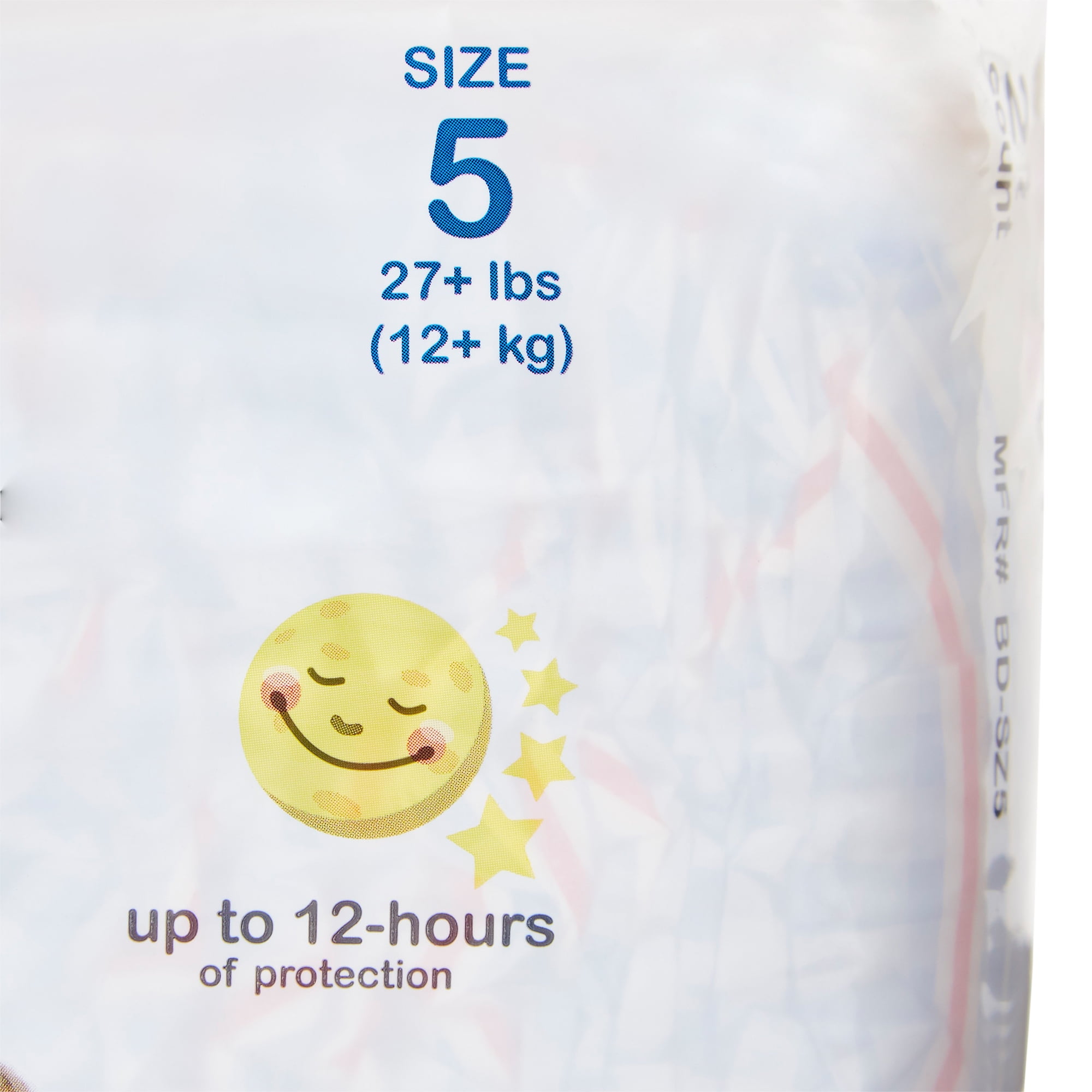 McKesson Baby Diapers - Flexible Fit, Wetness indicator, 12-Hour Protection - Size 5 (Over 27 lbs.), 27 Count, 4 Packs, 108 Total