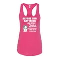 thumbnail image 2 of Wild Bobby, Office Dwight Quote Before I Do Anything, Pop Culture, Women Racerback Tank Top, Raspberry, Medium, 2 of 4