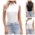thumbnail image 1 of Gpoecd Camisole Ajustée pour Femmes Sans Manches Col Décontracté Extensible T-Shirt Basique Camisole Hauts pour Femmes Blanc,TP, 1 of 4