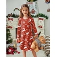 thumbnail image 3 of Oudiya Girls Long Sleeve Nightgowns Soft Print Pajamas Sleepwear Nighties for Kids 4-12, 3 of 6