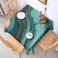 thumbnail image 2 of Teal Gold Marble Wave Pattern Square Tablecloth,Waterproof Square Table Cover,Wipeable Spillproof Washable Table Cover for Home Kitchen Party Decor 52"x52"(132x132cm), 2 of 6