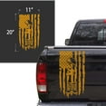 thumbnail image 2 of Battlefield Cross Fallen Soldier Tribute Helmet Boots Dog Tags Distressed American USA US Flag Truck Tailgate Vinyl Decal Compatible with Most Pickup Trucks (11" x 20", Golden Yellow), 2 of 8