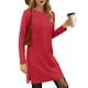 thumbnail image 1 of UVN Vestidos para Mujer Otoño Invierno Manga Larga Cuello Redondo Casual Jersey Sudadera Vestido con Abertura Lateral, 1 of 8