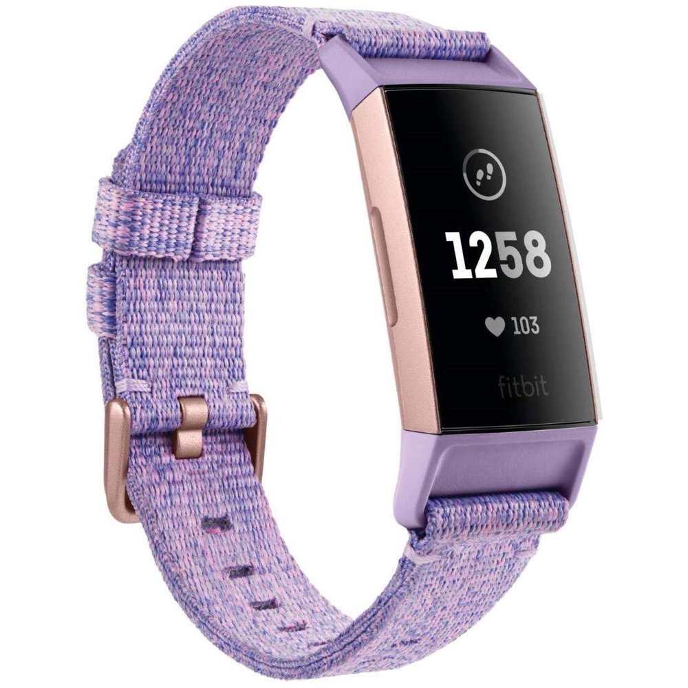 Fitbit Charge 3 Special Edition Fitness Activity Tracker Lavender Woven