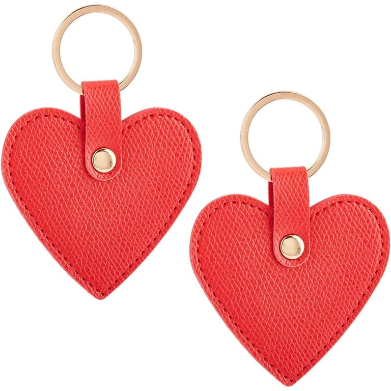 Leather Heart Keychains