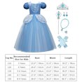 thumbnail image 5 of IBTOM CASTLE Girls Princess Dress Halloween Cosplay Fancy Dress up Christmas Birthday Party Long Maxi Puffy Dresses with Accessories 7PCS Outfits, 5 of 5