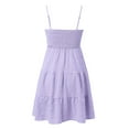 thumbnail image 6 of JULMCOMO Sundresses for Women 2025 Summer Casual Adjustable Sun Dress Swing a Line Sleeveless Square Neck Short Mini Dress Purple L, 6 of 7