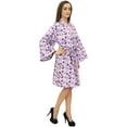 thumbnail image 2 of Bimba Women Light Purple Floral Printed Kimono Robe Bridesmaid Coverup Wrap - 8, 2 of 4
