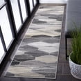 thumbnail image 3 of SAFAVIEH Montage Vardan Geometric Indoor/Outdoor Area Rug, Grey/Dark Grey, 6'7" x 6'7" Round, 3 of 10