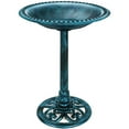 thumbnail image 3 of Best Choice Products Outdoor Rustic Pedestal Bird Bath Accent for Garden, Yard w/ Fleur-de-Lis Accents - Peacock Blue, 3 of 9