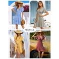 thumbnail image 4 of Vestido FENSACE 2025 casual de playa floral línea A verde talla M, 4 of 5