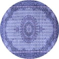 thumbnail image 1 of Ahgly Company Indoor Round Medallion Blue Traditional Area Rugs, 6' Round, 1 of 4