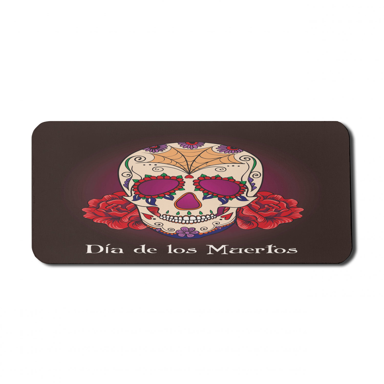 Pink Day of the Dead Skull Computer Mouse Pad For Computers and Laptops 