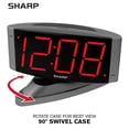 thumbnail image 3 of Reloj despertador Sharp Home LED digital con base giratoria, pistola metálica, 3 of 5