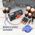 thumbnail image 4 of THE BATTERY ORGANISER Storage Case with Tester, Stores & Protects Up to 180 Batteries, Hinge Clear Cover with Locking Lid, Garage Gadget Organization Holds AA AAA C D and More, Gray, 4 of 6