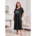 thumbnail image 2 of FEREMO Nightgown for Women Plus Size Long Sleepwear Printed Comfy Sleep Shirts 3 Pack, 2 of 5