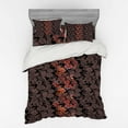 thumbnail image 2 of Ambesonne Flower Bedding Set 3 Pcs, Japanese Vivid Florals, Twin, Black Orange Mustard, 2 of 3