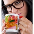 thumbnail image 2 of 3drose, Adorable Closeup of Grasshopper on Lily Flower, 15oz Two-tone Red Mug, 2 of 6