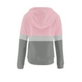 thumbnail image 4 of Women's Color Block Hooded Drawstring Button Down Sweatshirt Casual Long Sleeves Loose Fit Sweatshirt Tops With Pockets, 4 of 5