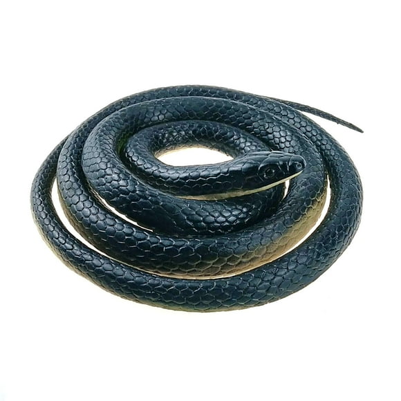 Nakimo Réaliste en Caoutchouc Faux Jouet Serpent 50 Pouces Mamba Noir pour Accessoires de Jardin et Blague Pratique