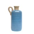 thumbnail image 1 of Benzara BM161697 Shiny Ceramic Decorative Jar with Handle, Blue & Brown, 1 of 1