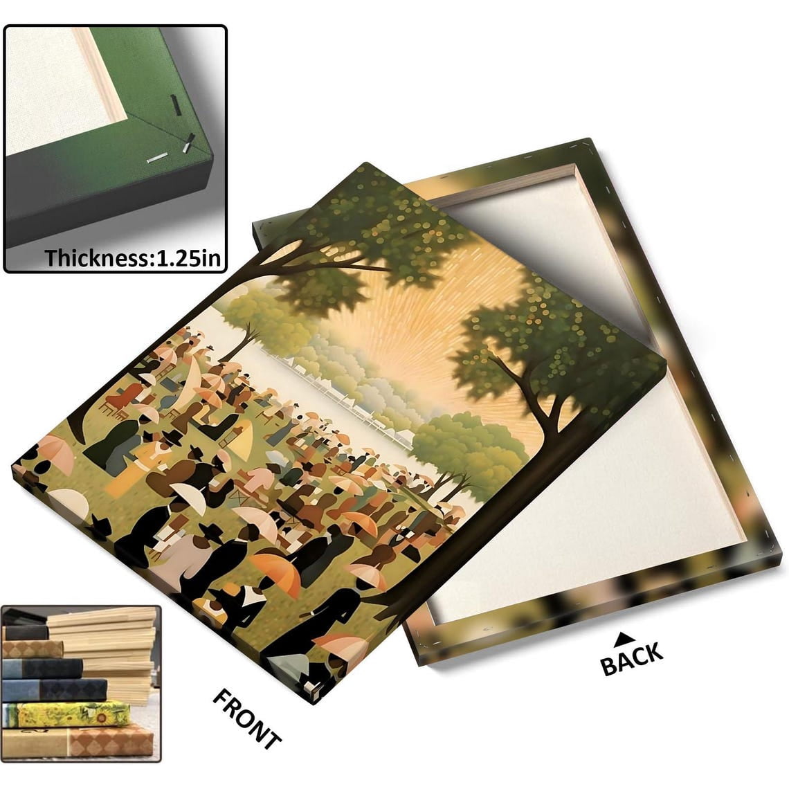 Juneteenth Celebration Canvas Art: African American Family Gathering in Sunny Park - Premium UV Ink Fade-Resistant, Ready-to-Hang - Living Room/Classroom Tribute to Black Heritage & Freedom
