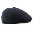 thumbnail image 5 of Riforla Men's Fall and Winter Ear Warm Tongue Cap British Retro Beret Forward Cap Berets Hat for Men Navy M, 5 of 6