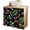 Green Blue Red Black, variant on Summer Fruit Small Cabinet Curtains 10"W x 11"L, Spring Botanical Blueberry Raspberry Leaves Sink Skirt Dust-Proof Short Curtain for Bathroom Vanity Storage Cubby Desk, Self Adhesive Privacy Drapes
