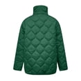 thumbnail image 5 of Maqroz Quilted Puffer Jacket Women Lightweight Pullover Hoodie Oversized Warm Winter Down Jackets Quarter Button Long Sleeve Casual Padded Coats with Pocket, Green L, 5 of 8