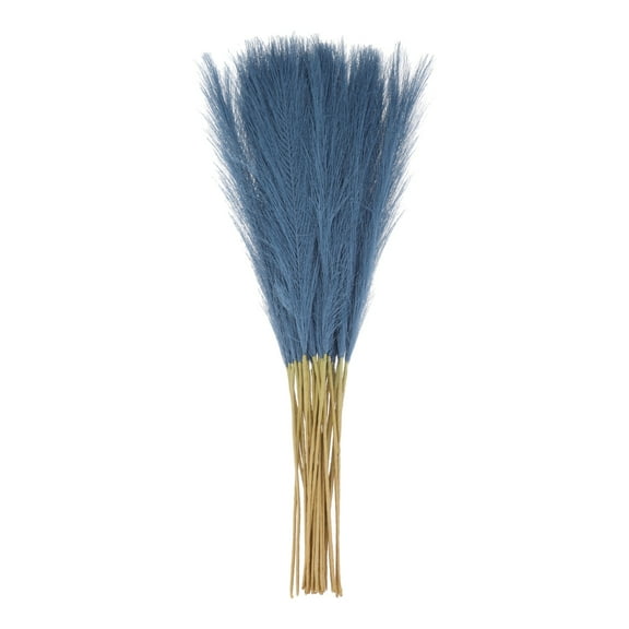 Uxcell 20pcs Dried Faux Pampas Grass 21 Inch Artificial Fake Fluffy Pampas Grass Decor for Fall Home Vase Floor Table Wedding Decorations, Blue