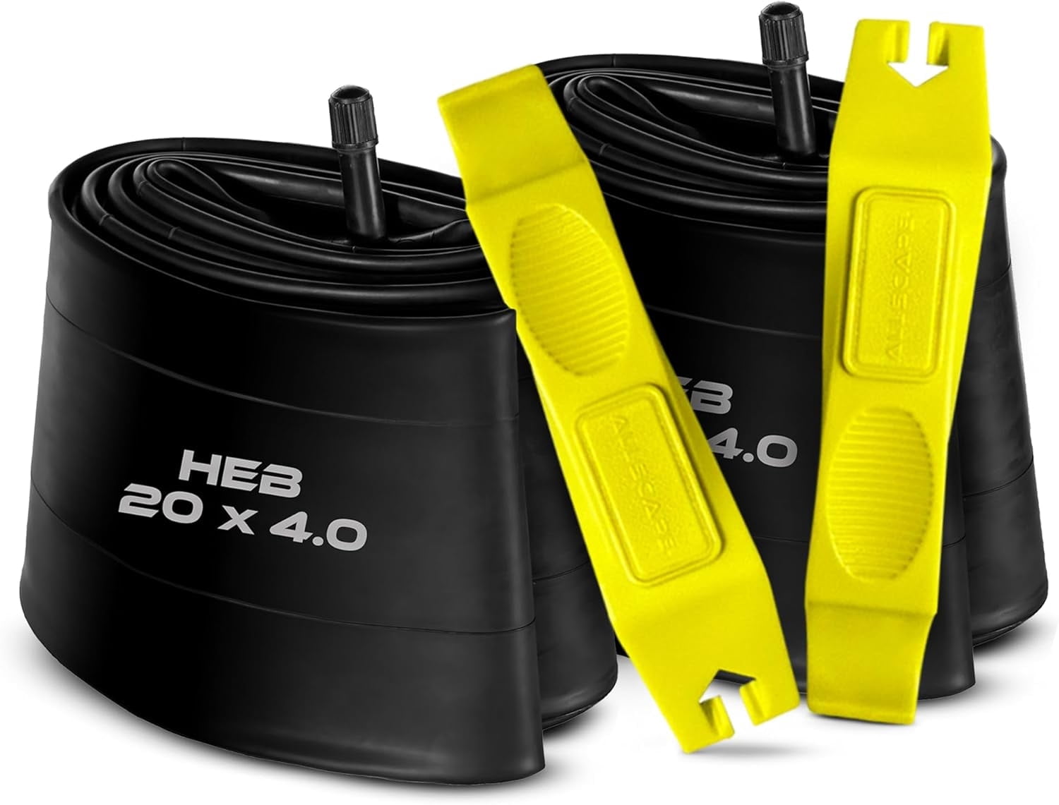 Happy Ebikes Heavy Duty Bike Tube for Ebike Tires, Puncture Resistant Inner Tubes for Bikes, 20” x 4” Bike Tire Tube for MTB, Fat Tire Tube, 20” x 4” Bike Tubes, 2-Pack