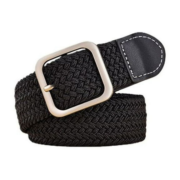 SWSMCLT Women's Loops Belt Braided Belt Circle Buckle Casual Chic Braided Belt All Seasons Canvas Black Small-Large