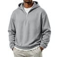thumbnail image 2 of MaFYtyTPR Men's Half Zip Hoodie Sweatshirt Long Sleeve Casual Pullover with Pockets for Fall Winter 01-Gray XL, 2 of 6
