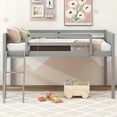 thumbnail image 3 of Kidkapers Grey Wood Twin Loft Bed with Guardrail and Detachable Ladder, Space-Saving Junior Loft Bed Frame, No Box Spring, 3 of 5