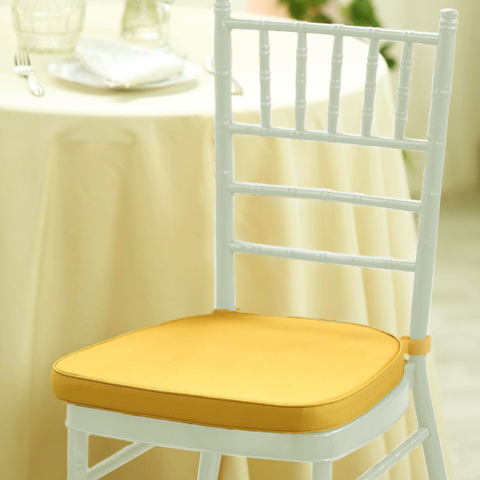 Efavormart GOLD Chiavari Chair Cushion Chair Pad with Attachment Straps