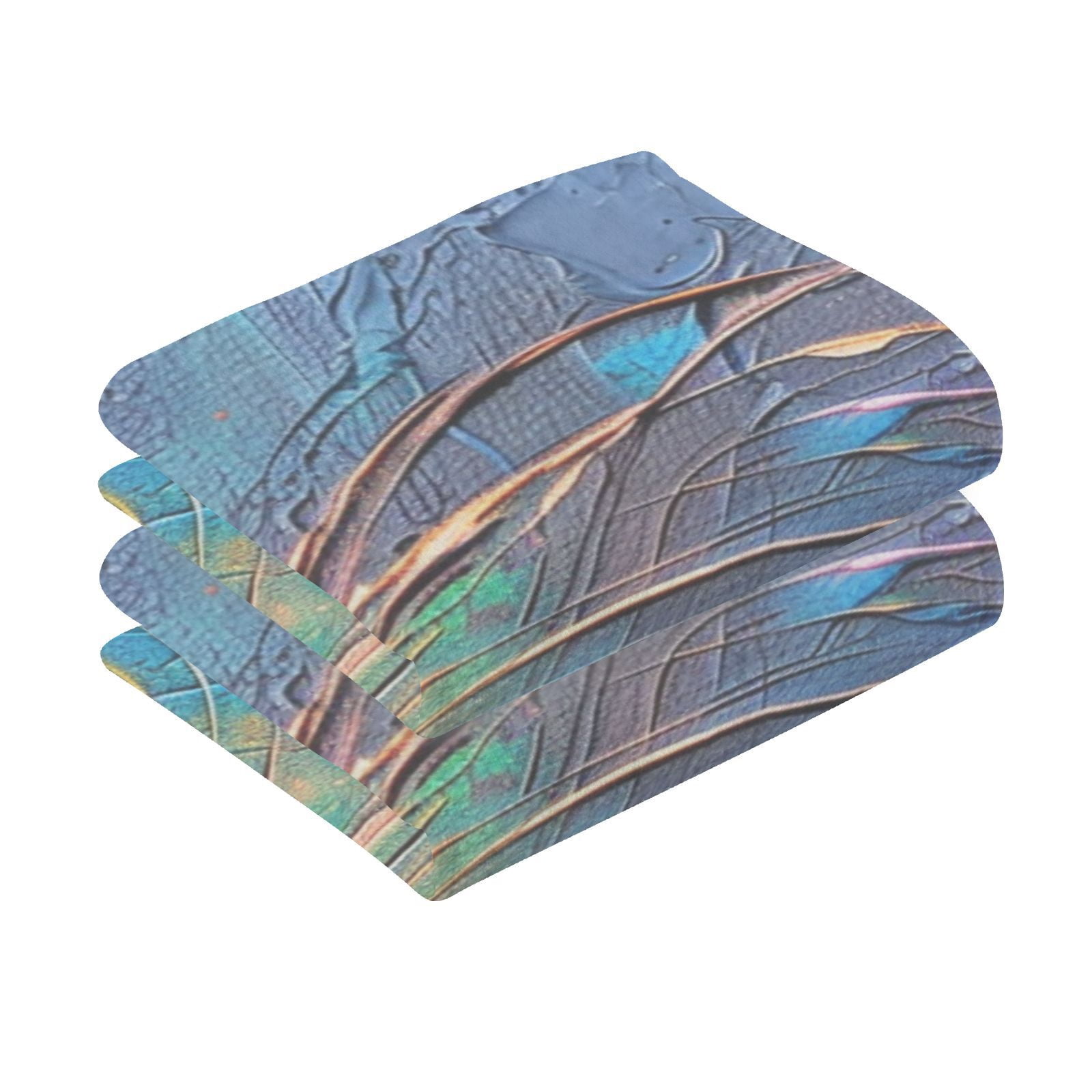 Peacock Feather Hand Towels Cotton Bath Towels Large Face Towels Absorbent for Bathroom 2 Packs