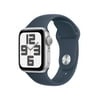 Apple Watch SE (2nd Gen) [GPS 40mm] Smartwatch with Silver Aluminum Case and Storm Blue Sport Band - M/L. Fitness & Sleep Tracker, Crash Detection, Heart Rate Monitor