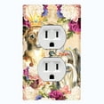 thumbnail image 2 of Metal Light Switch Plate Cover Cute Floral Papillion Couple Gold Crown DOG025, 2 of 15