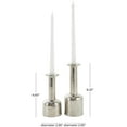 thumbnail image 3 of DecMode 2 Candle Silver Aluminum Metal Candle Holder with Rounded Bases, Set of 2, 3 of 11
