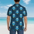 thumbnail image 4 of Pofeuu Blue Owl Print Hawaiian Shirt for Men Sleeves Casual Button Down Summer Beach Dress Shirts T-Shirts,X-Large, 4 of 7