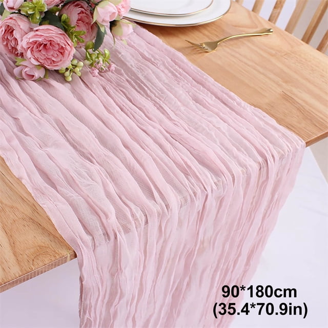 SDNall Table Cloths for Parties, 80S Party Decorations, Table Decorations for Party, Bohemian Style Wrinkled Table Cloth - Transparent Table Cover for Wedding, Party Decorations