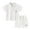 White A, variant on Ahuyic Kids Summer Casual Outfits,Unisex Toddler Short Sleeve Two-Piece Set,Summer Fashion Boys' Casual Turndown Collared Botton Solid Color Short-Sleeved Top And Shorts Sets