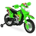 thumbnail image 3 of Best Choice Products 6V Kids Electric Battery Powered Ride On Motorcycle w/ Training Wheels, Lights, Music - Green, 3 of 9