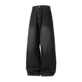 thumbnail image 5 of Ticikt Women Baggy Jeans Mid-Low Waist Boyfriend Streetwear Vintage Jeans Wide Leg Denim Pants,Color:Black,Size:L, 5 of 5