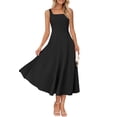 thumbnail image 1 of Vestido MEROKEETY para mujer 2025, verano, sin mangas, midi, negro, 1 of 9